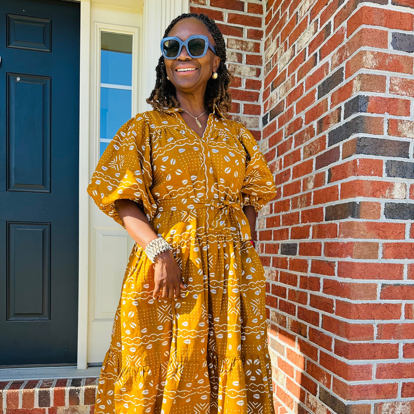 Ankara Mudcloth Print Dress