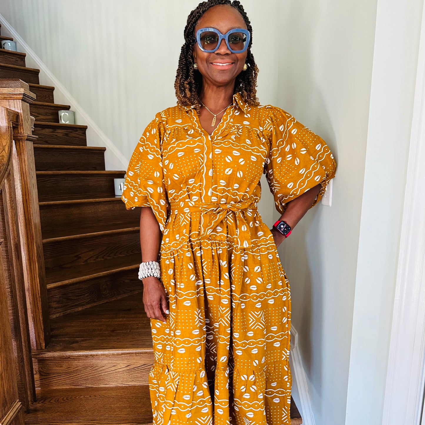 Ankara Mudcloth Print Dress