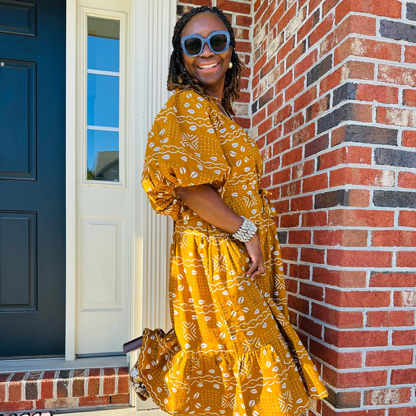 Ankara Mudcloth Print Dress