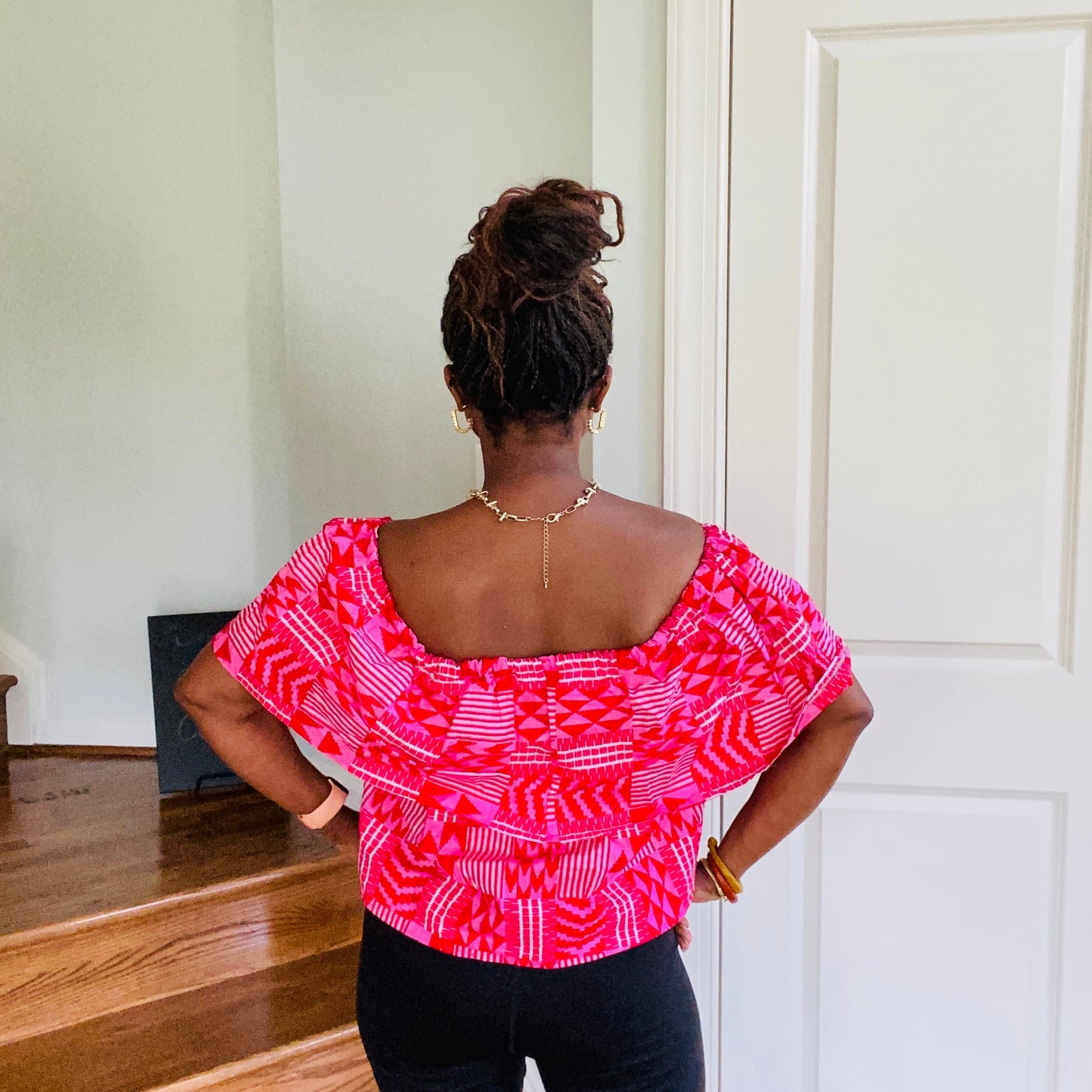 Pink Kente Print Top