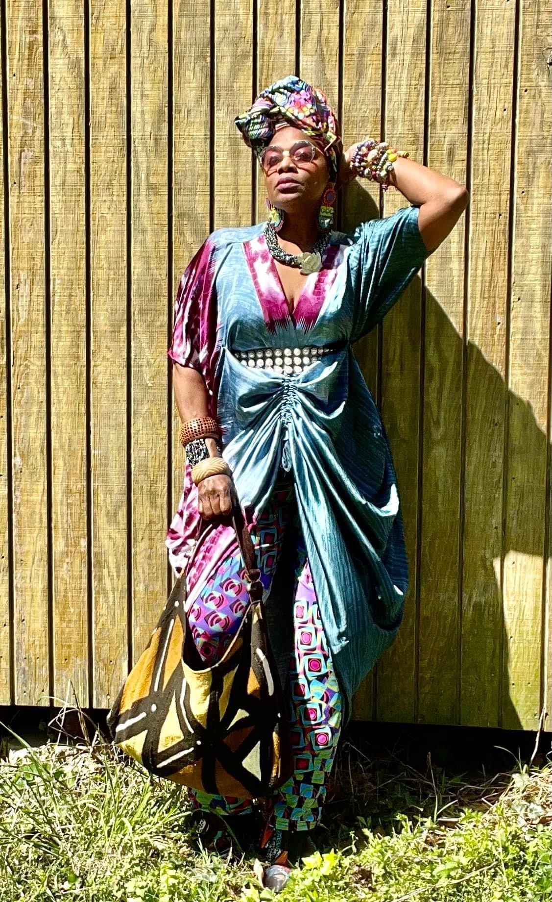 Silk Tri-Color Kaftan