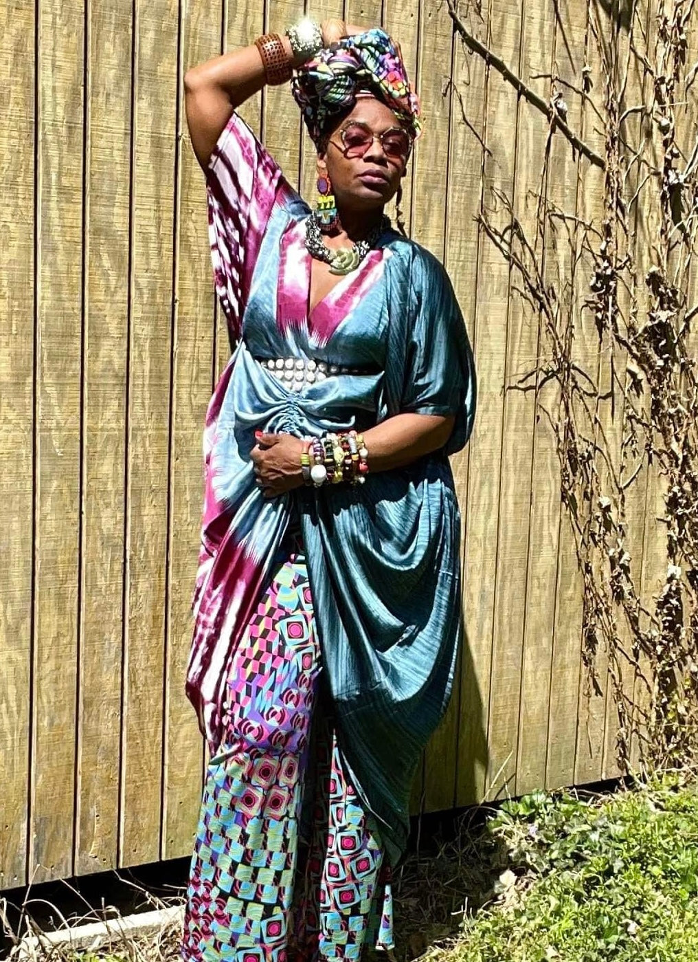 Silk Tri-Color Kaftan