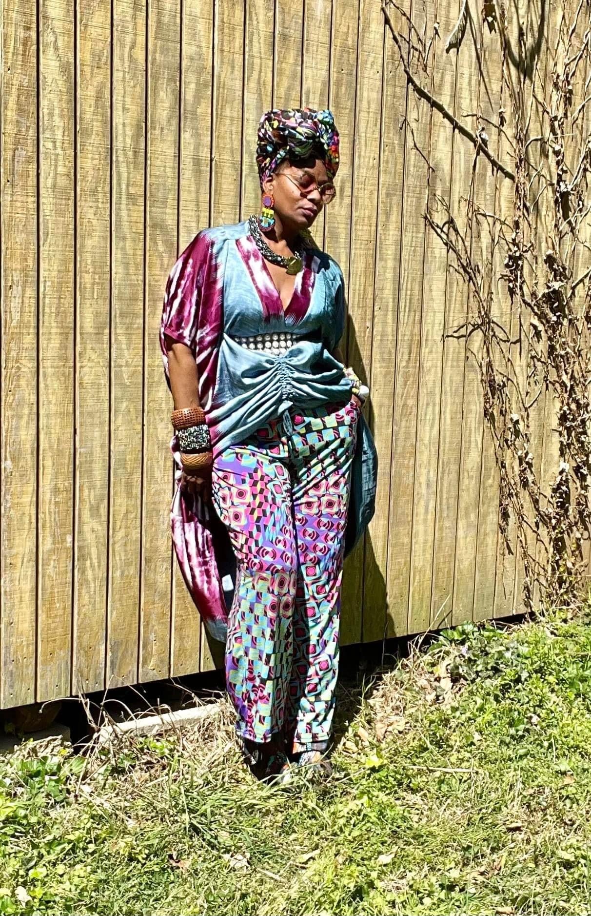 Silk Tri-Color Kaftan