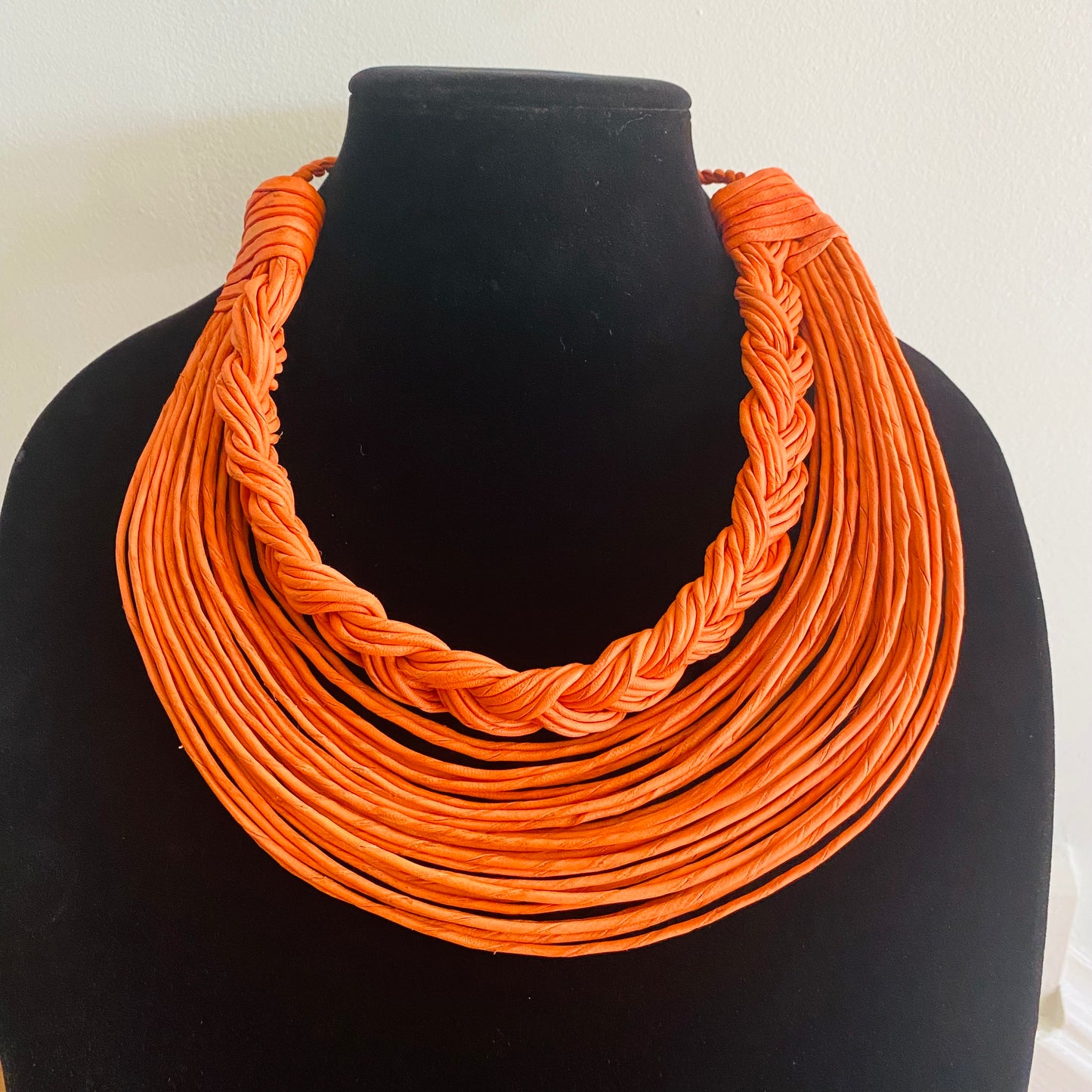 Semi-Braided Raffia Necklace