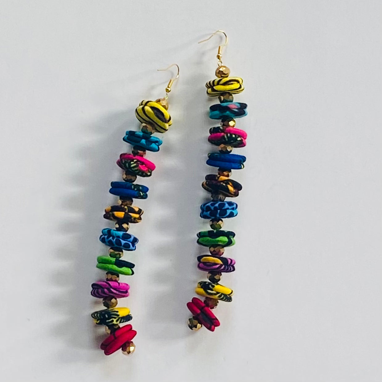 Long Button Earrings