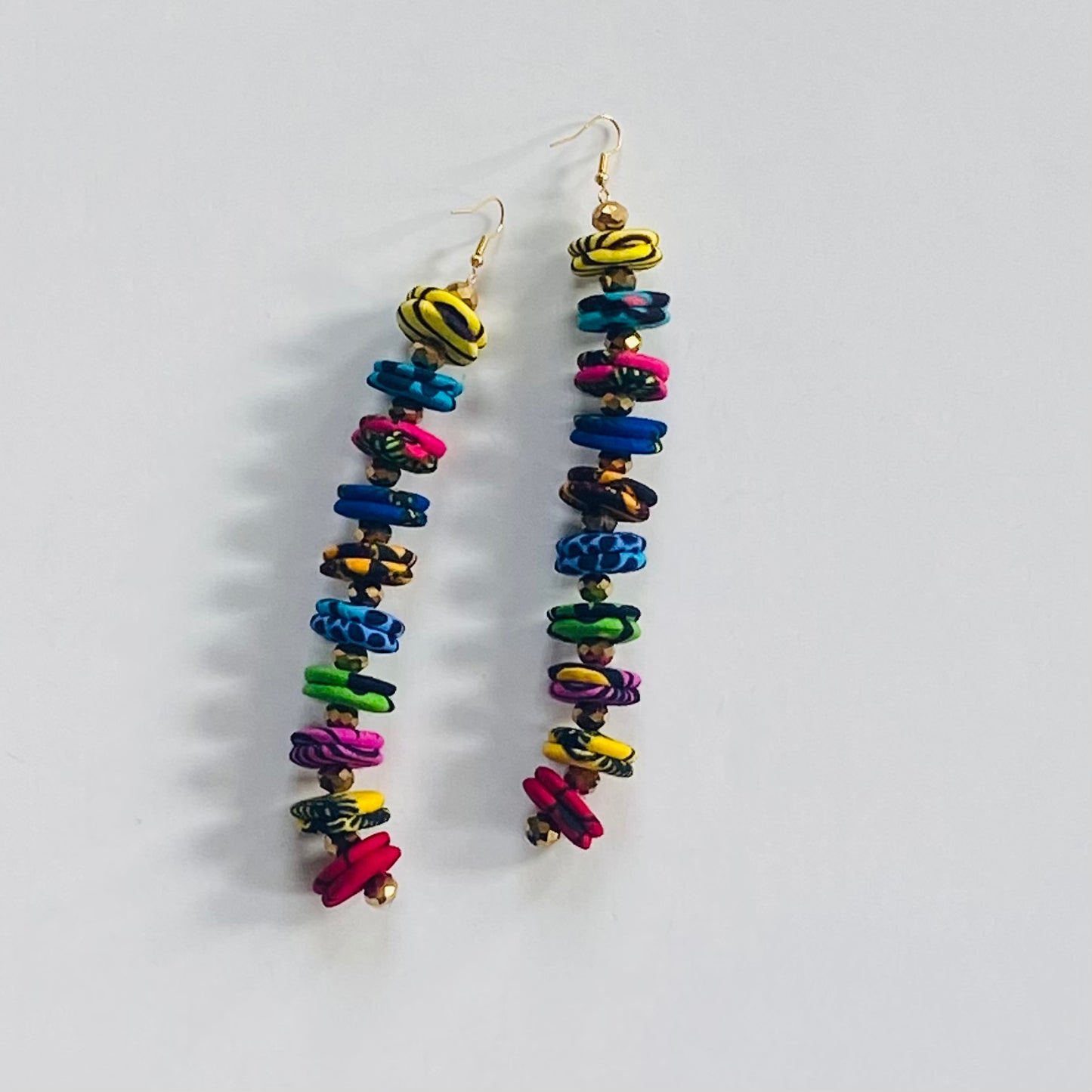 Long Button Earrings