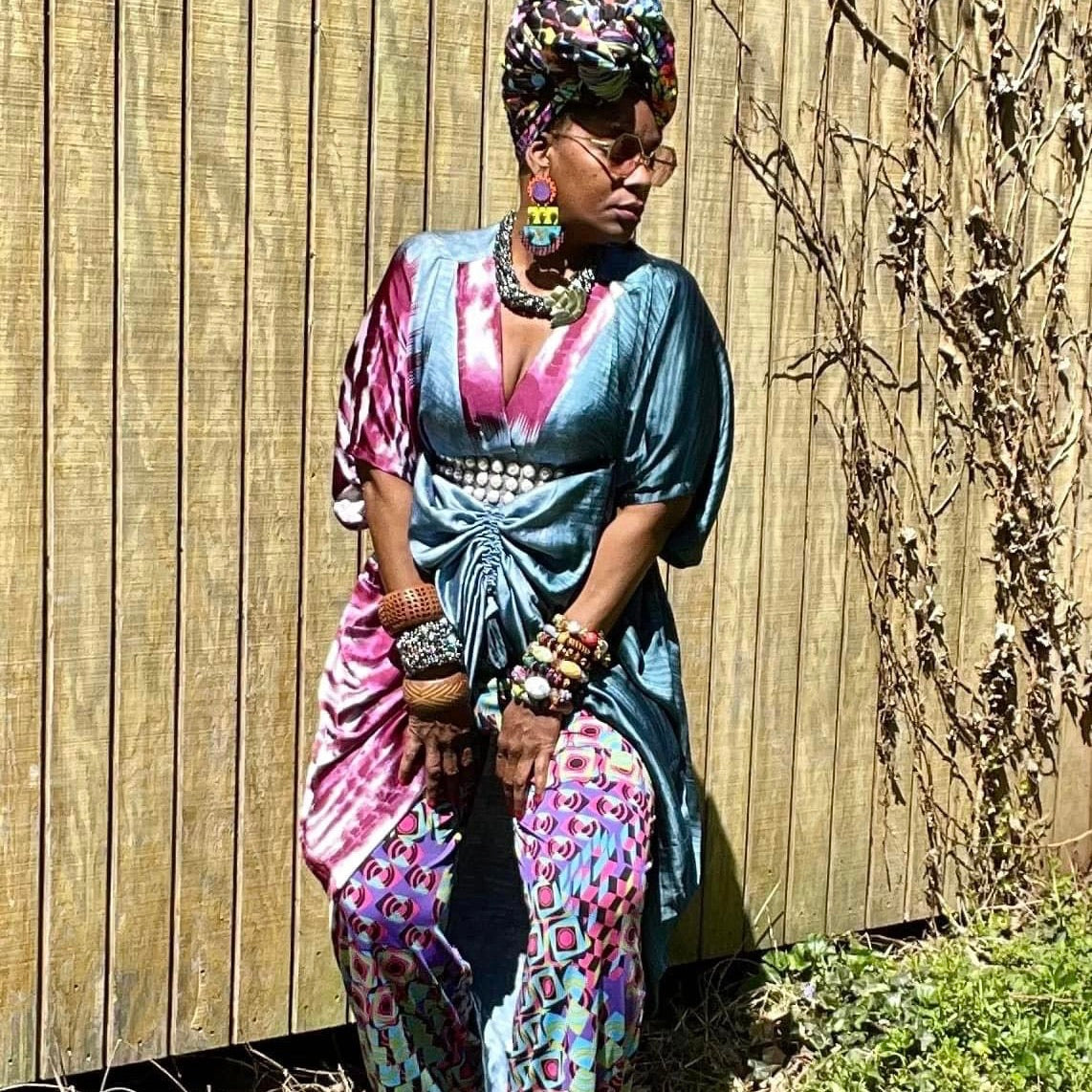 Silk Tri-Color Kaftan