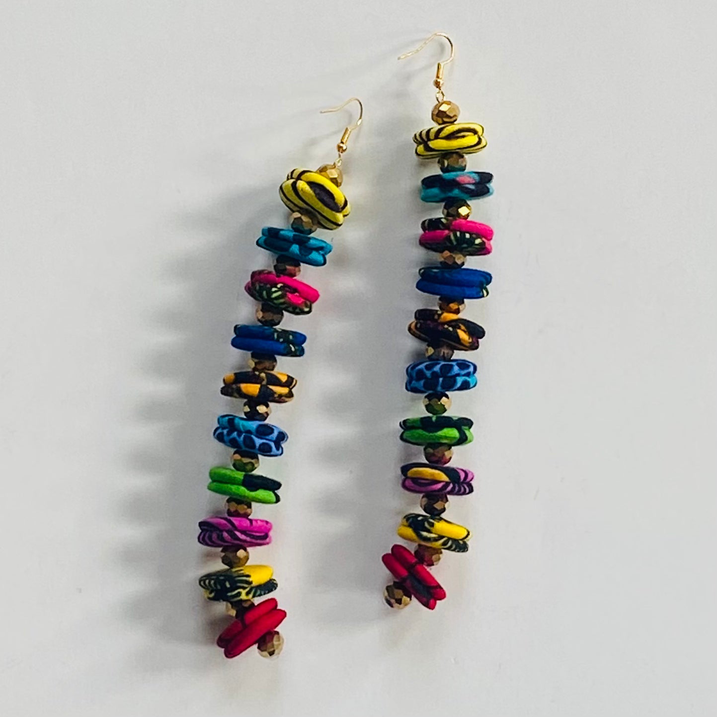 Long Button Earrings