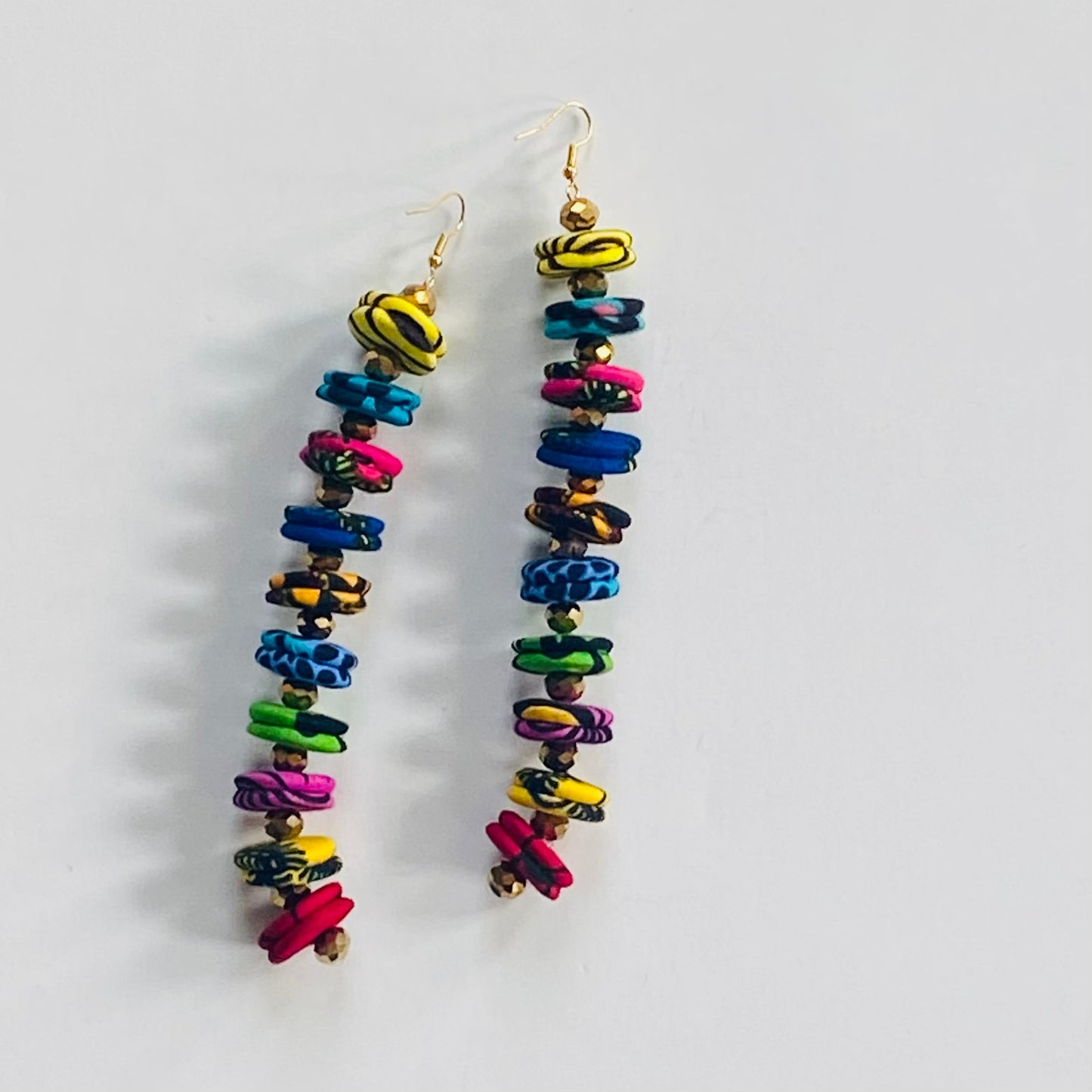 Long Button Earrings