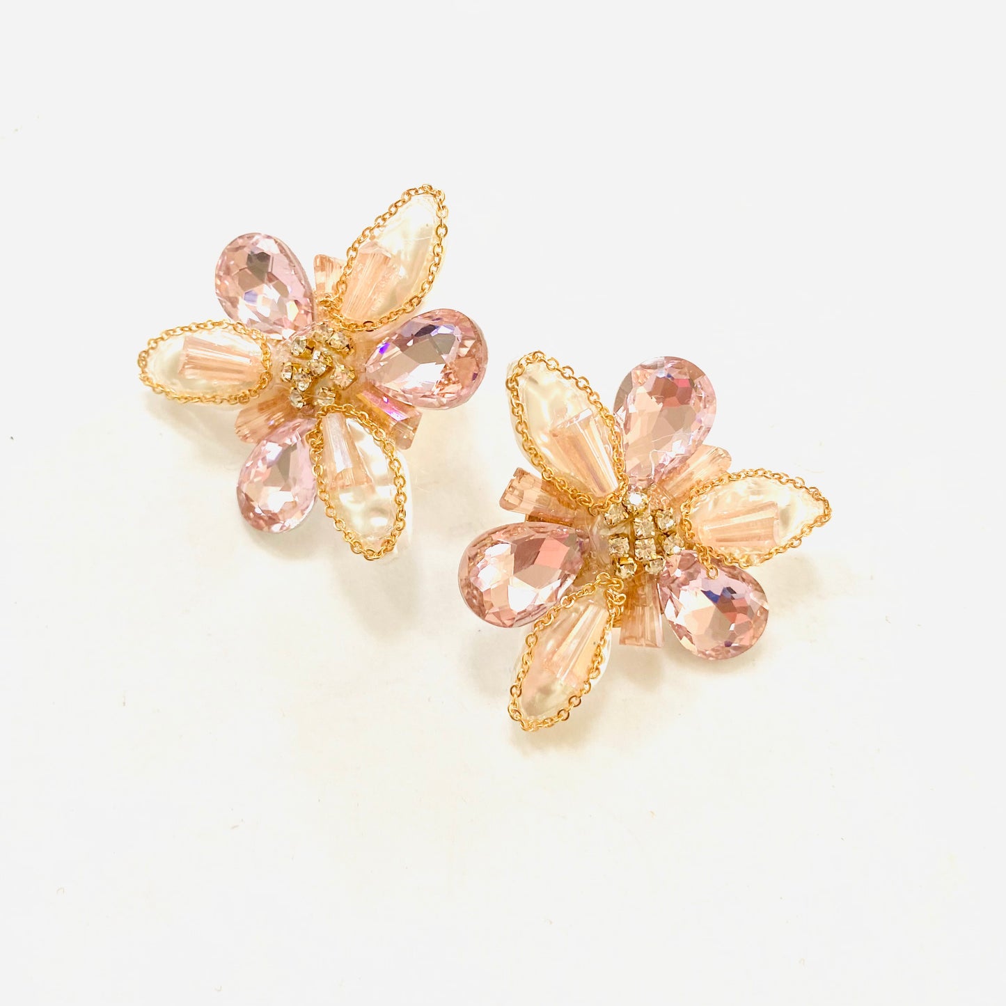 Crystal Flower Oversized Studs