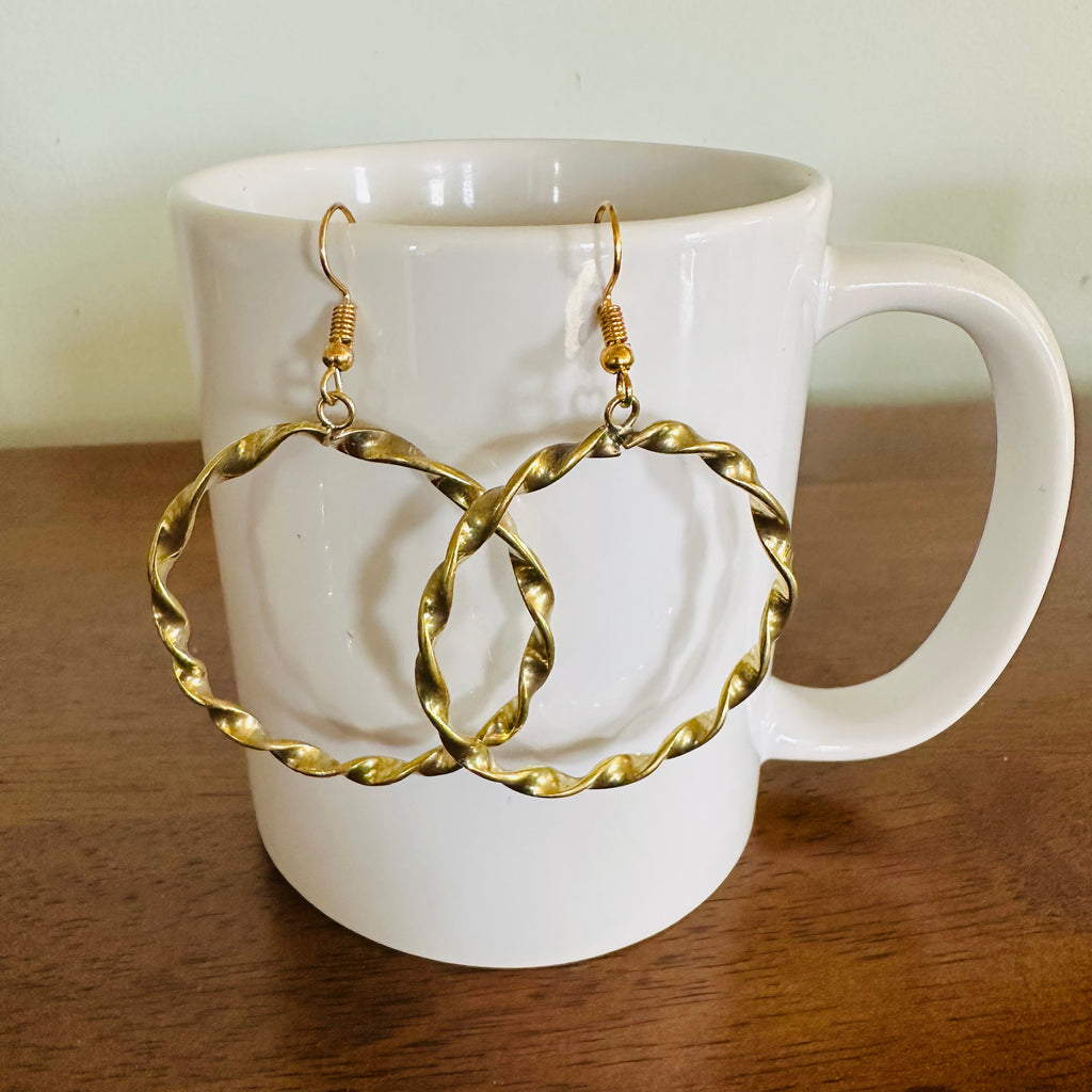 African Brass Hoops – African earrings – view 21
