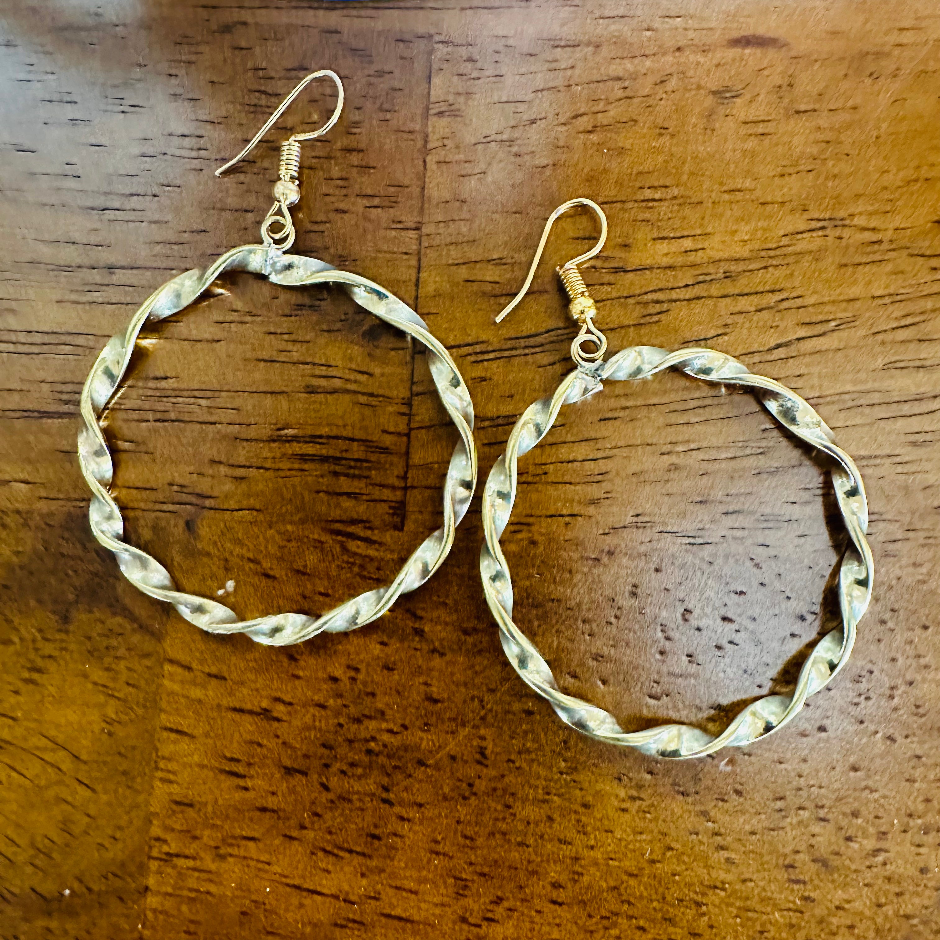 African Brass Hoops – African earrings – view 20
