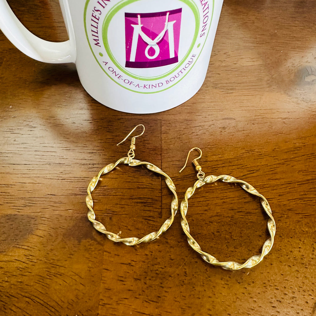 African Brass Hoops – African earrings – view 19