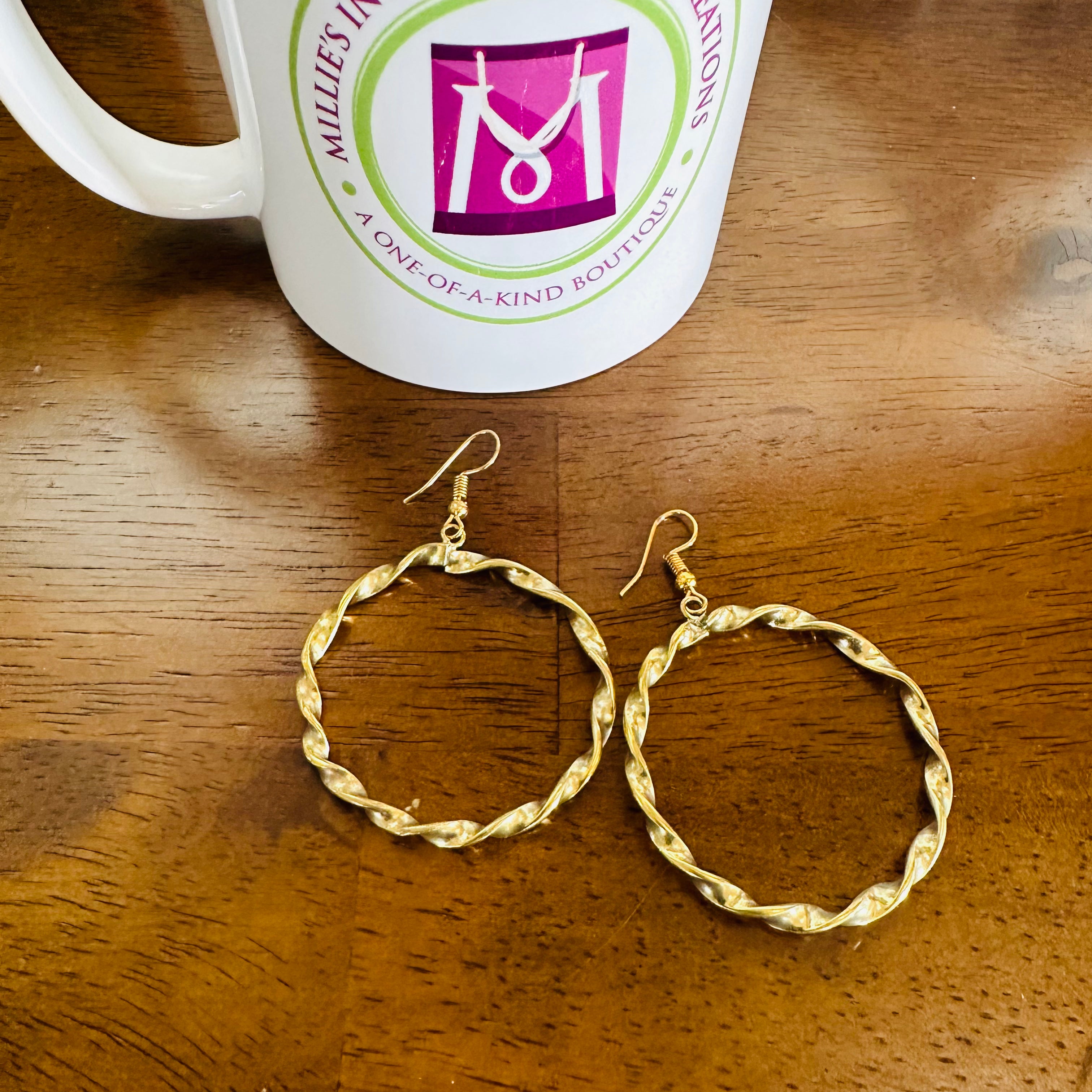 African Brass Hoops – African earrings – view 19