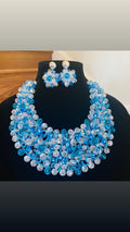 Crocheted Crystal Necklace w/ Earrings – view 17