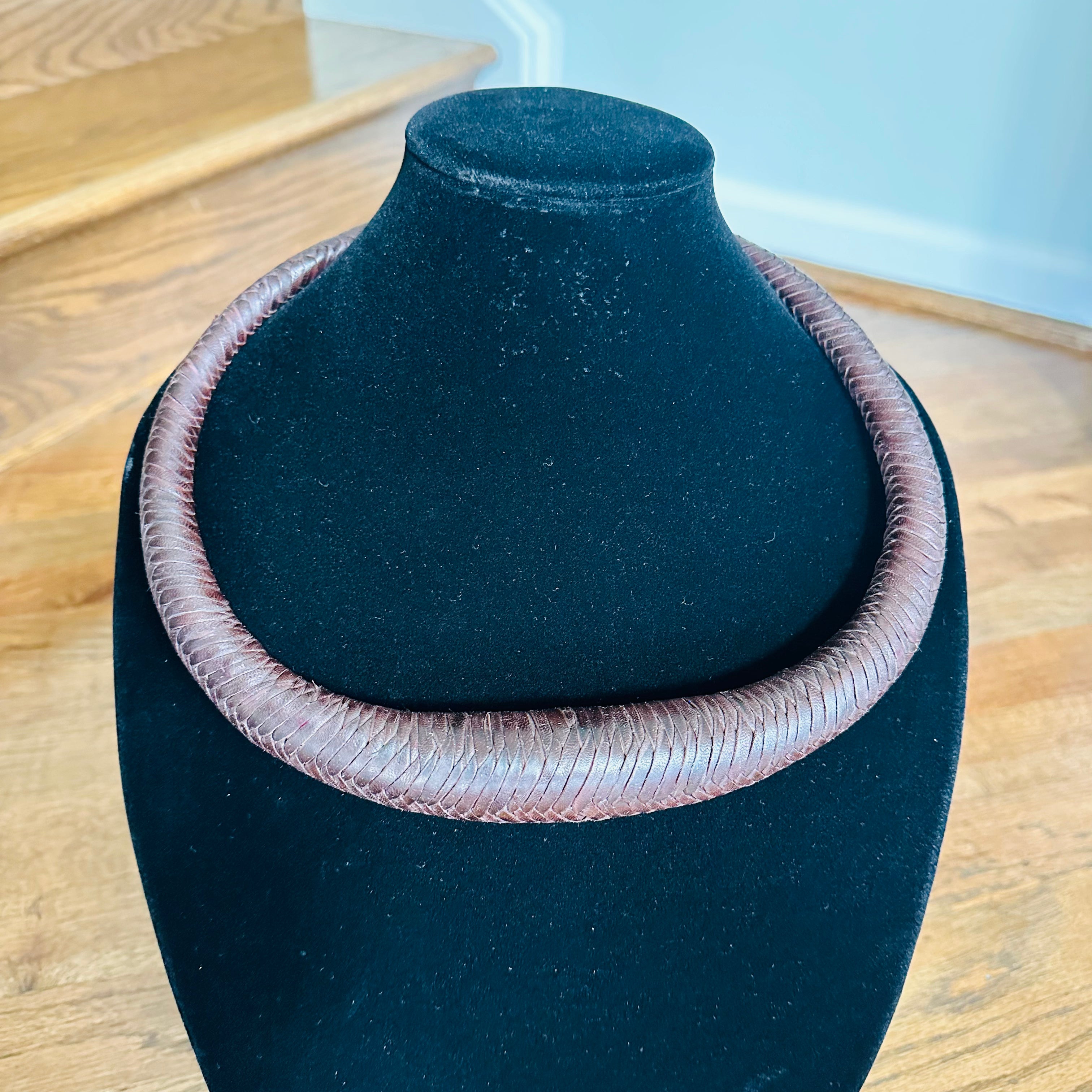 Jumbo Leather Choker – African necklace – view 49