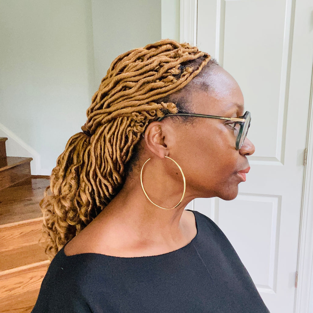 African Brass Hoops – African earrings – view 11