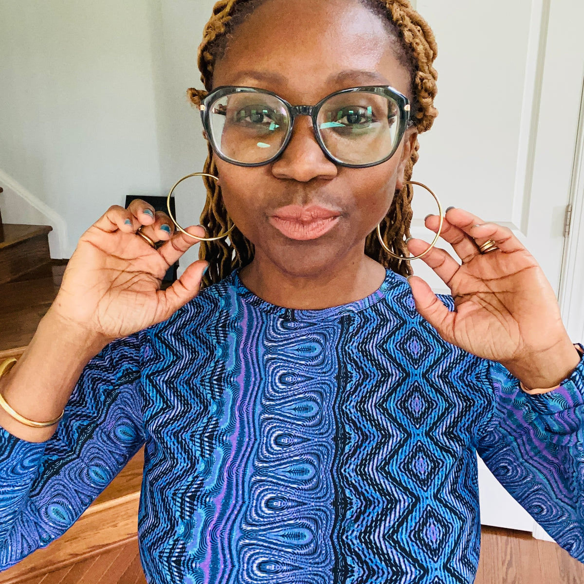 African Brass Hoops – African earrings – view 18
