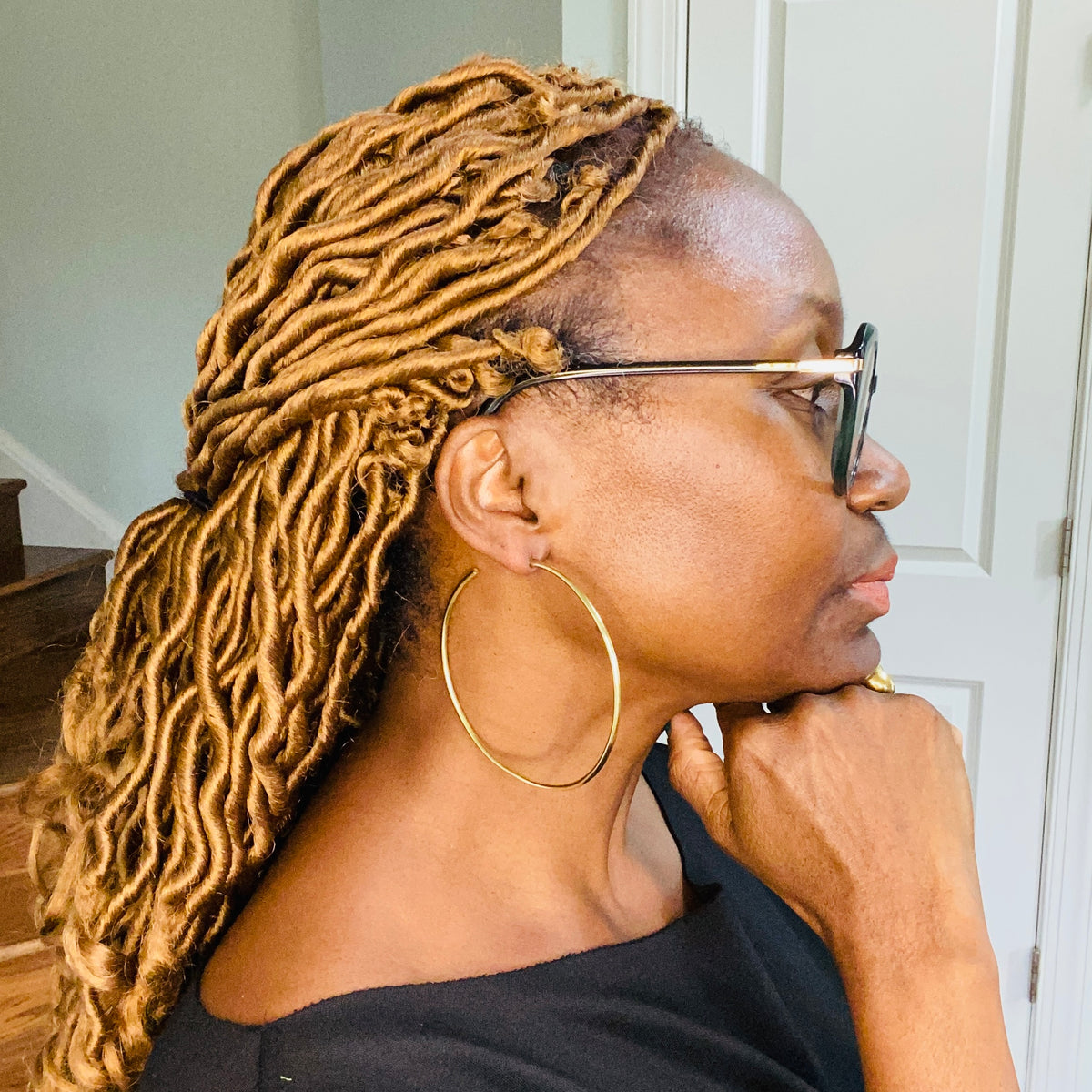 African Brass Hoops – African earrings – view 12