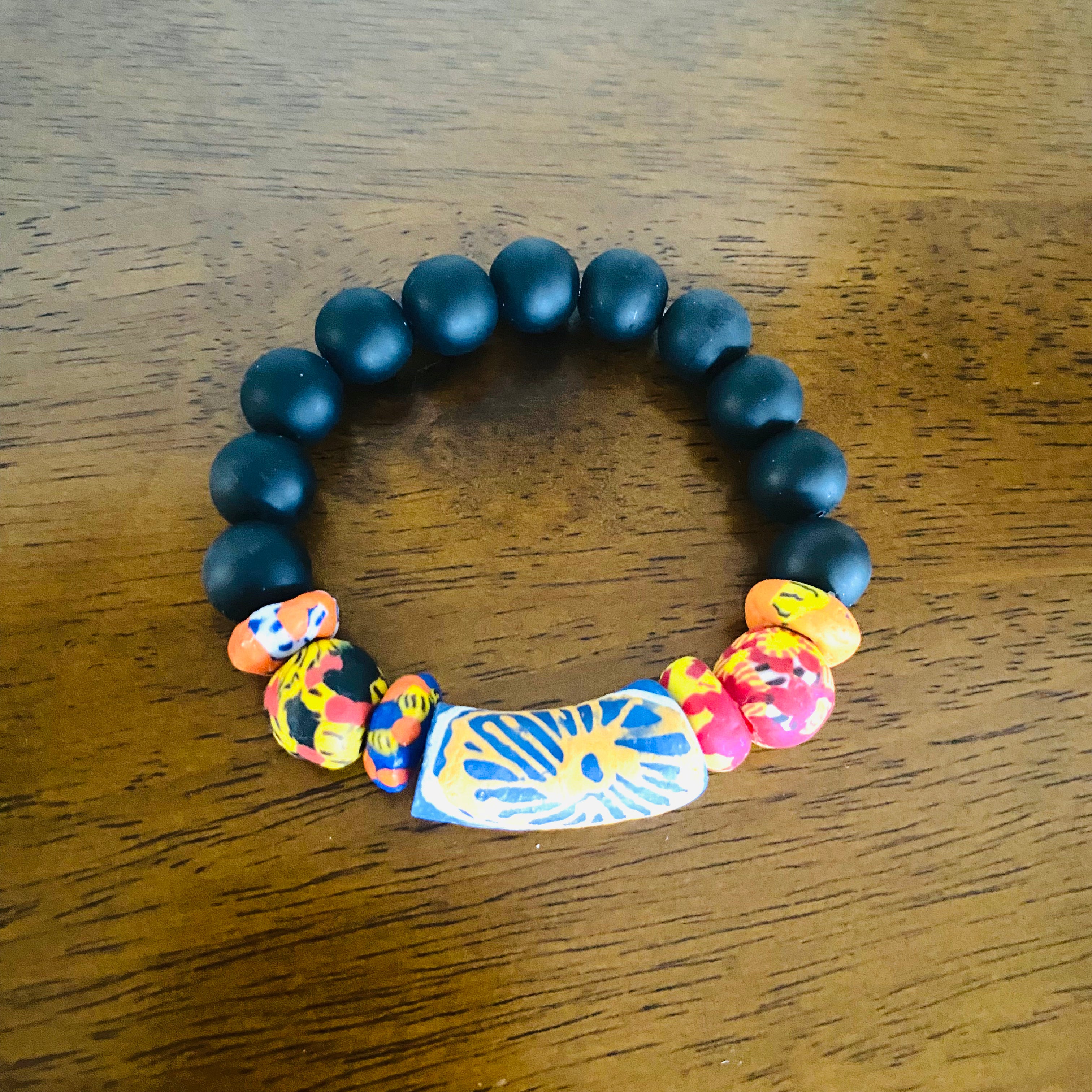 Black Color Block Bracelets