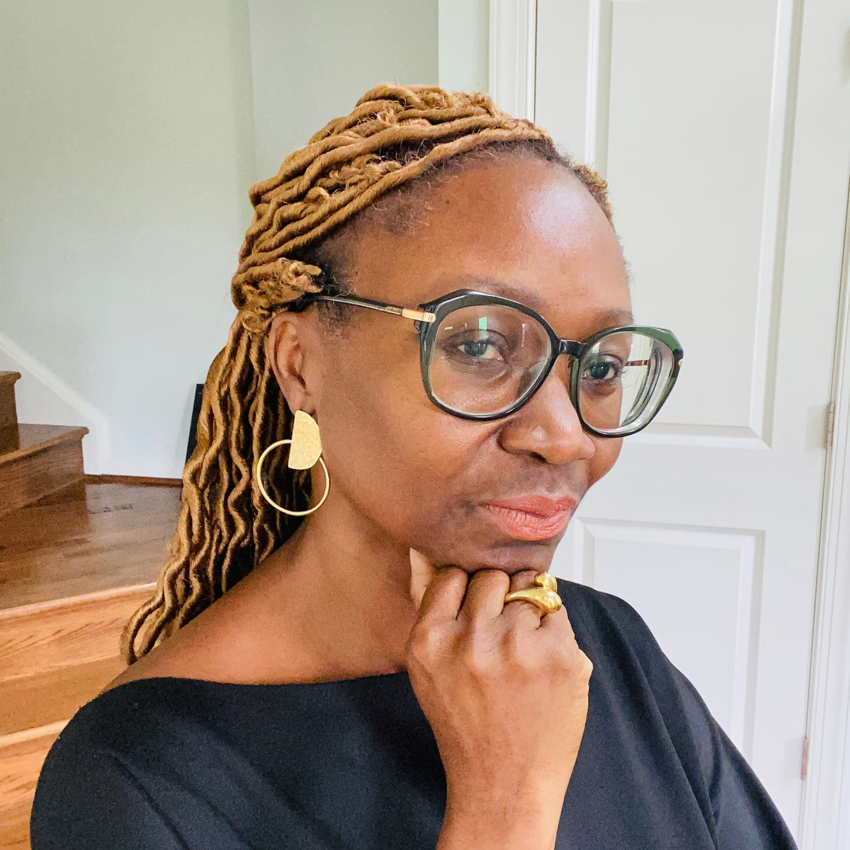 African Brass Hoops – African earrings – view 14