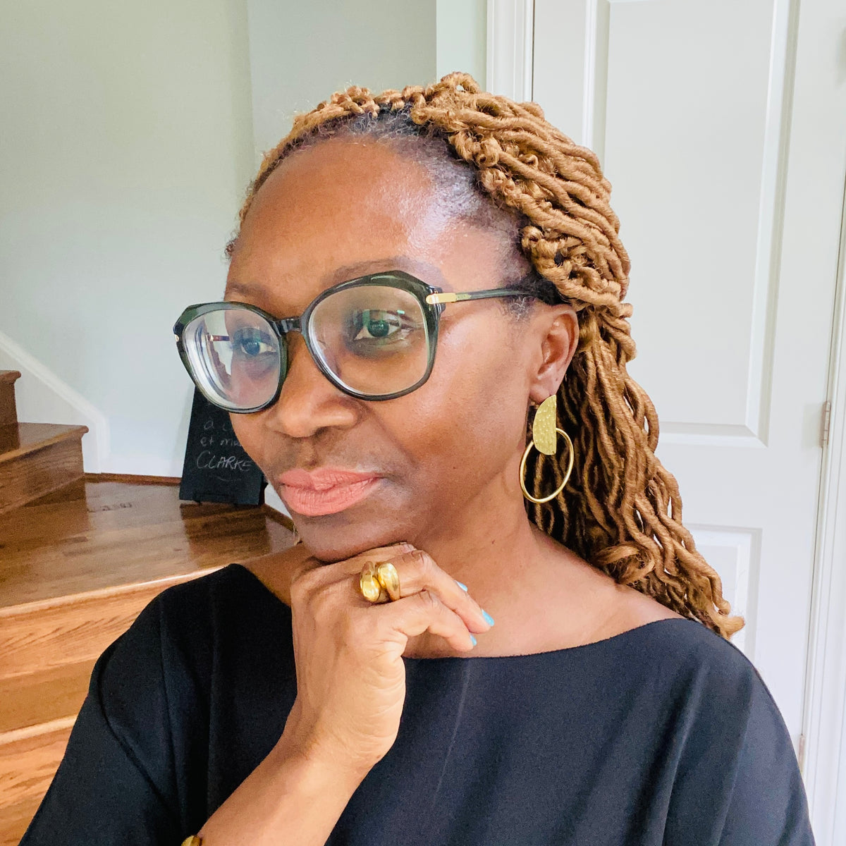 African Brass Hoops – African earrings – view 3