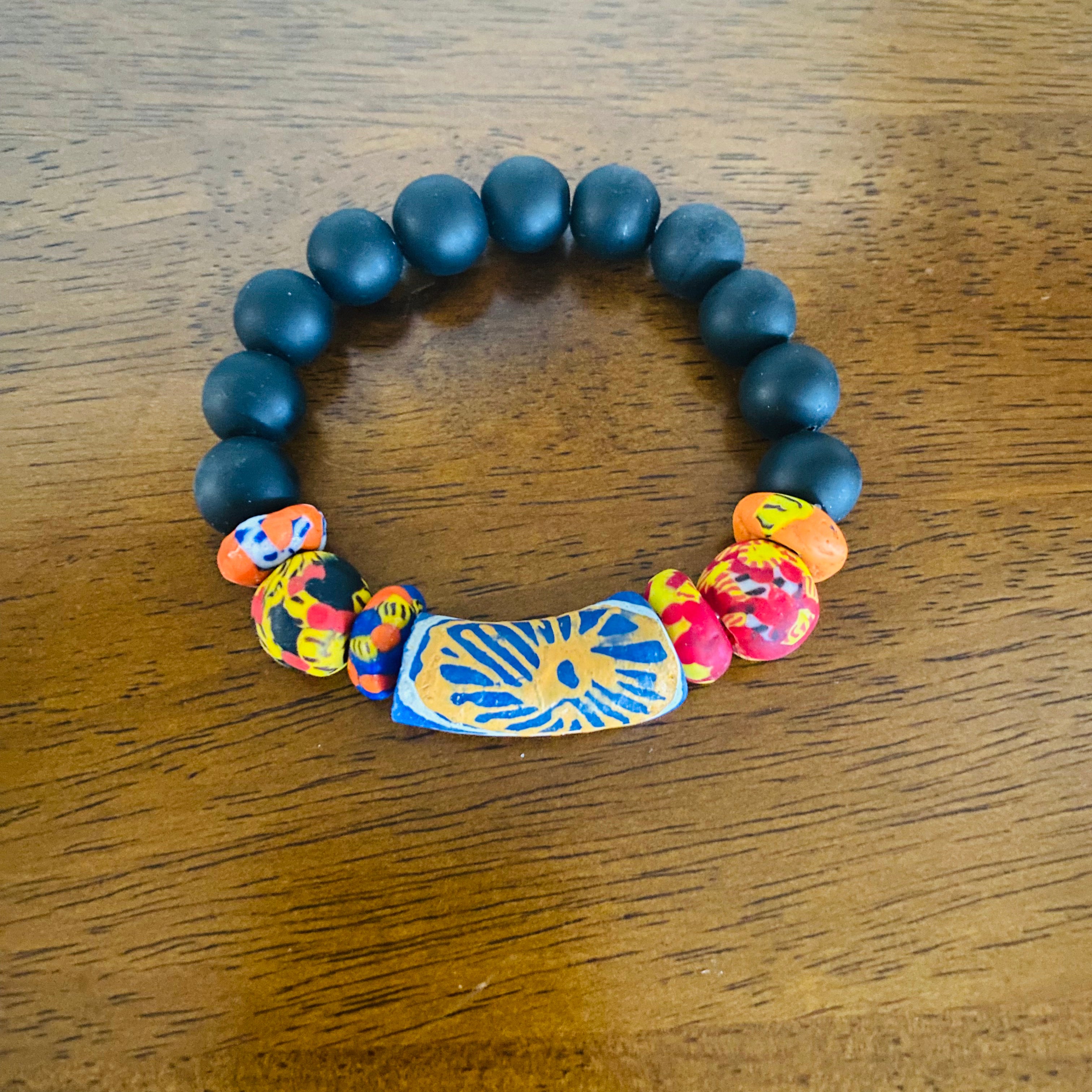 Black Color Block Bracelets