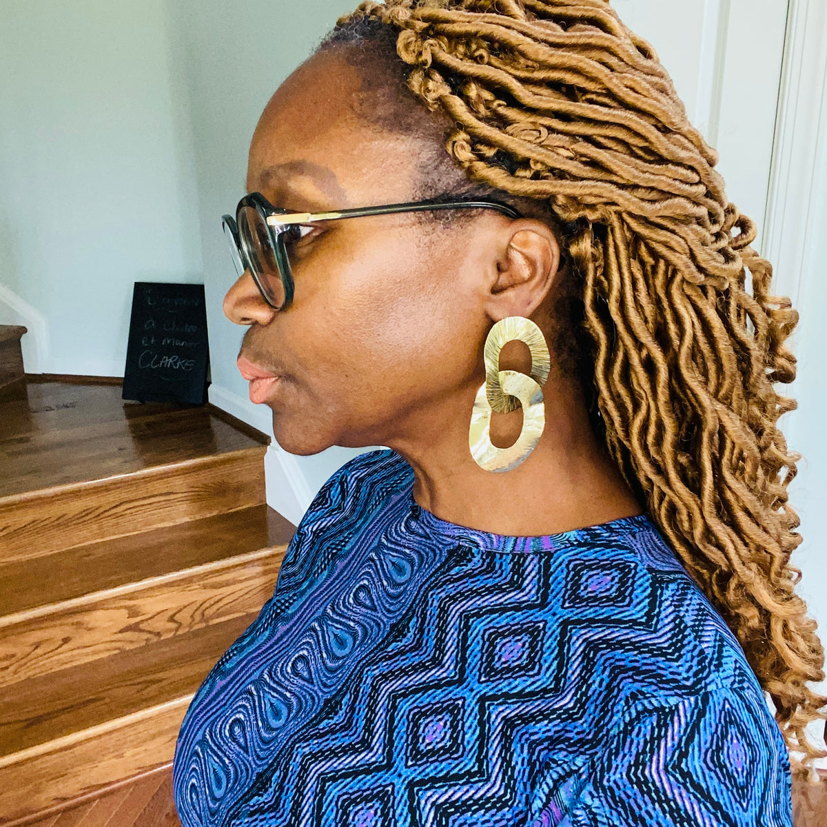 African Brass Hoops – African earrings – view 16