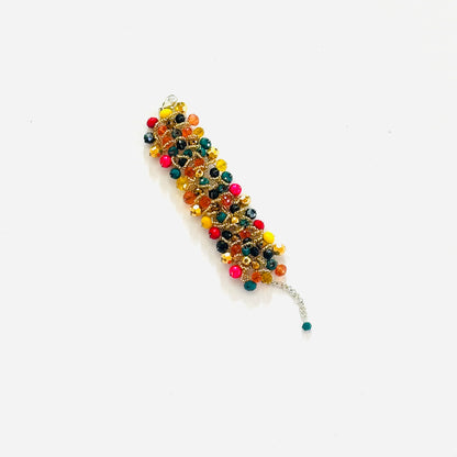 Crocheted Crystal Necklace w/ Earrings