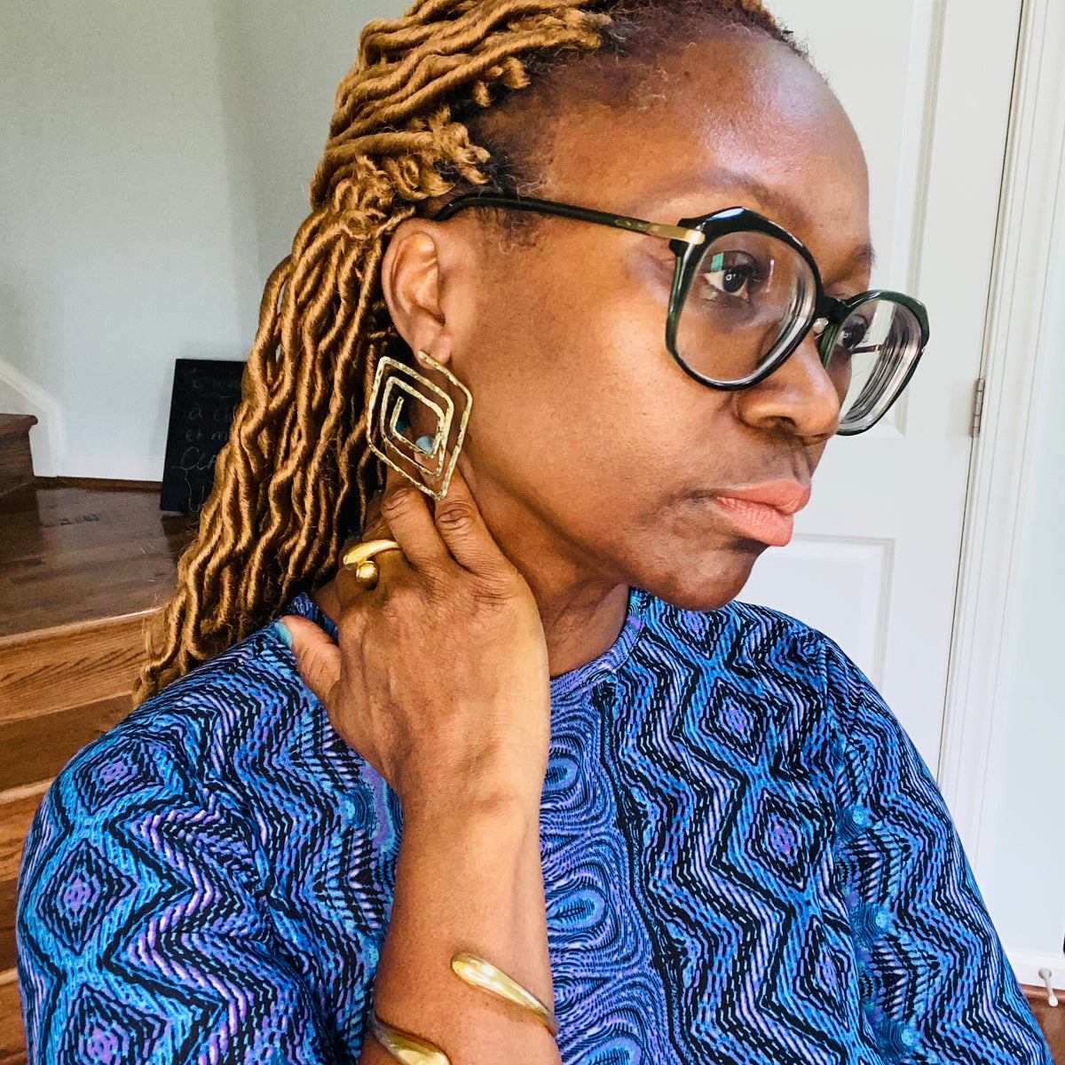 African Brass Hoops – African earrings – view 10