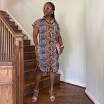 Load image into Gallery viewer, Snakeskin Print Shirt Dress
