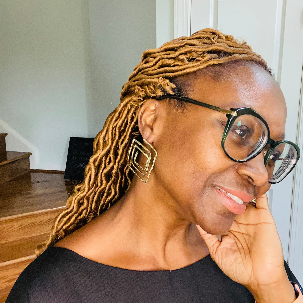 African Brass Hoops – African earrings – view 8