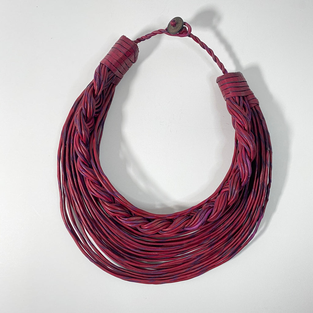 Semi-Braided Raffia Necklace – view 3