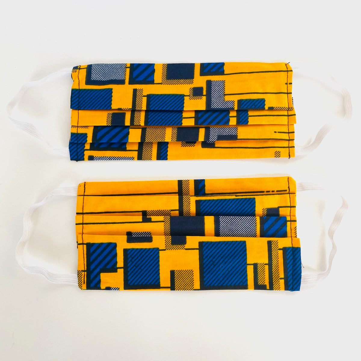 Yellow Haze African print face mask – view 2