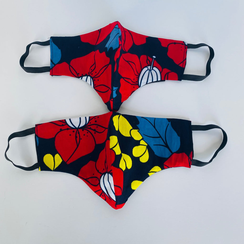 Hibiscus Beauty African print face mask – view 2
