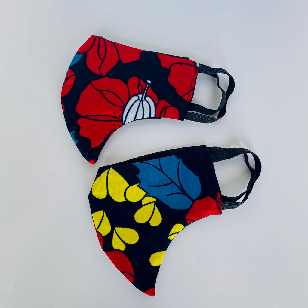 Hibiscus Beauty African print face mask – view 4