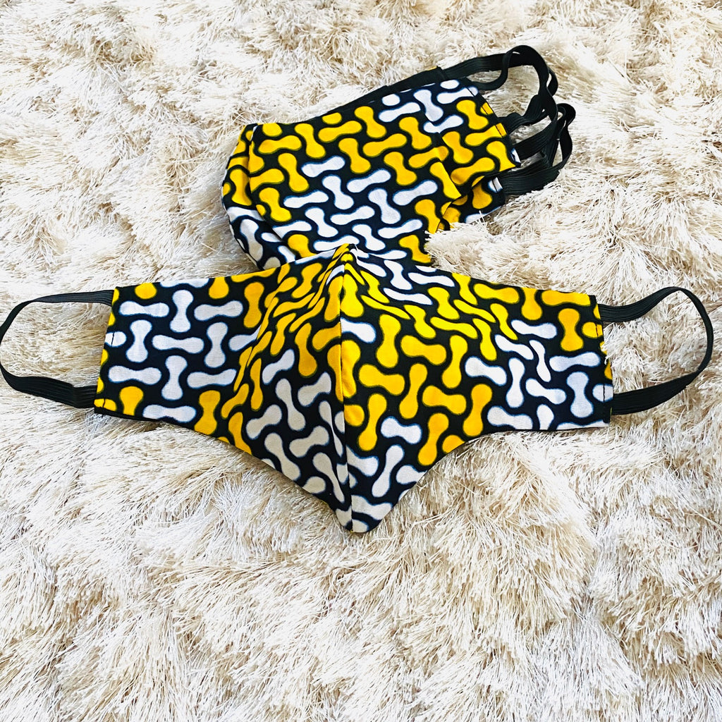 Bumblebee African print face mask