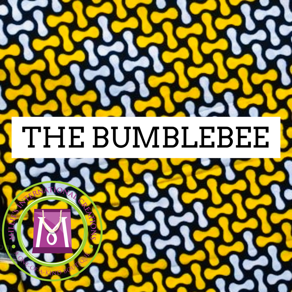 Bumblebee African print face mask – view 2