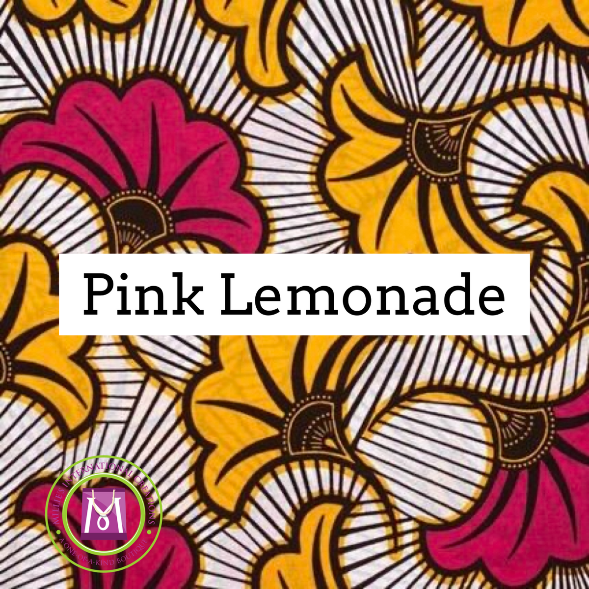 Pink Lemonade African print face mask