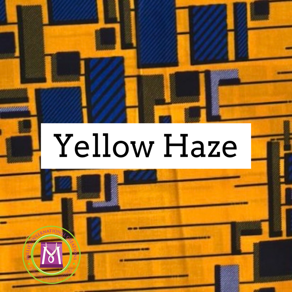 Yellow Haze African print face mask