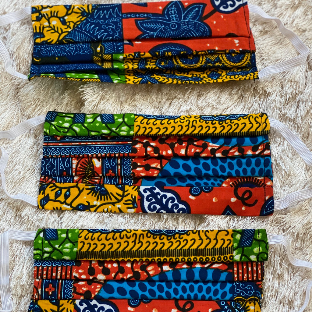 Be Joyful African print face mask – view 4