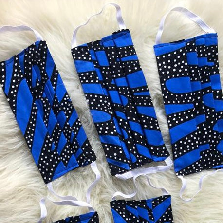 Making Me Blue African print face mask – view 3