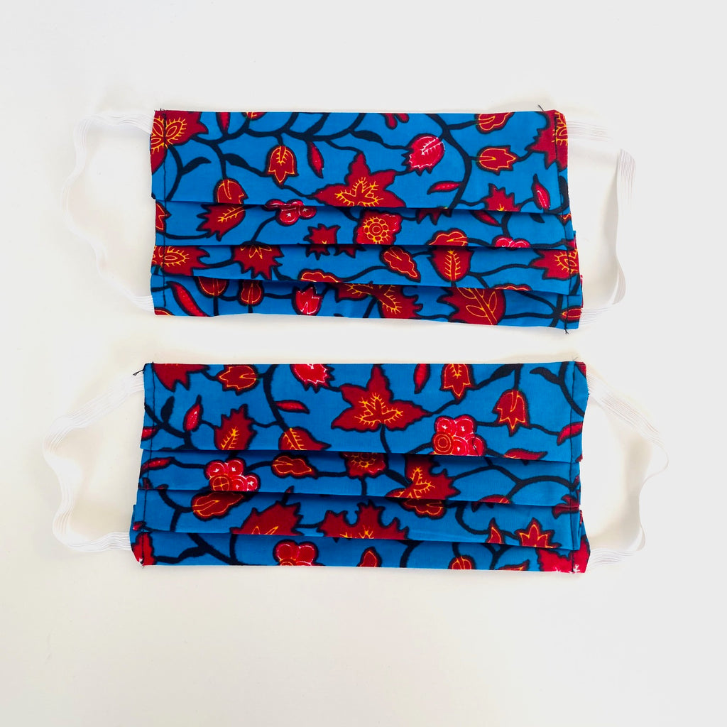 Blue Falls African print face mask – view 3