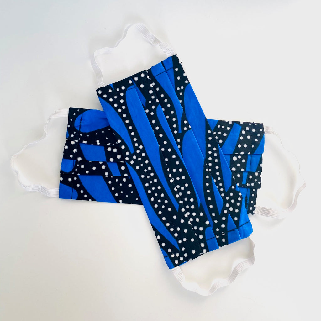 Making Me Blue African print face mask – view 2