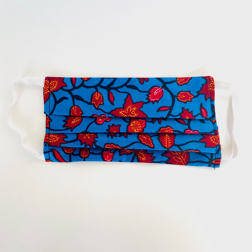 Blue Falls African print face mask – view 4