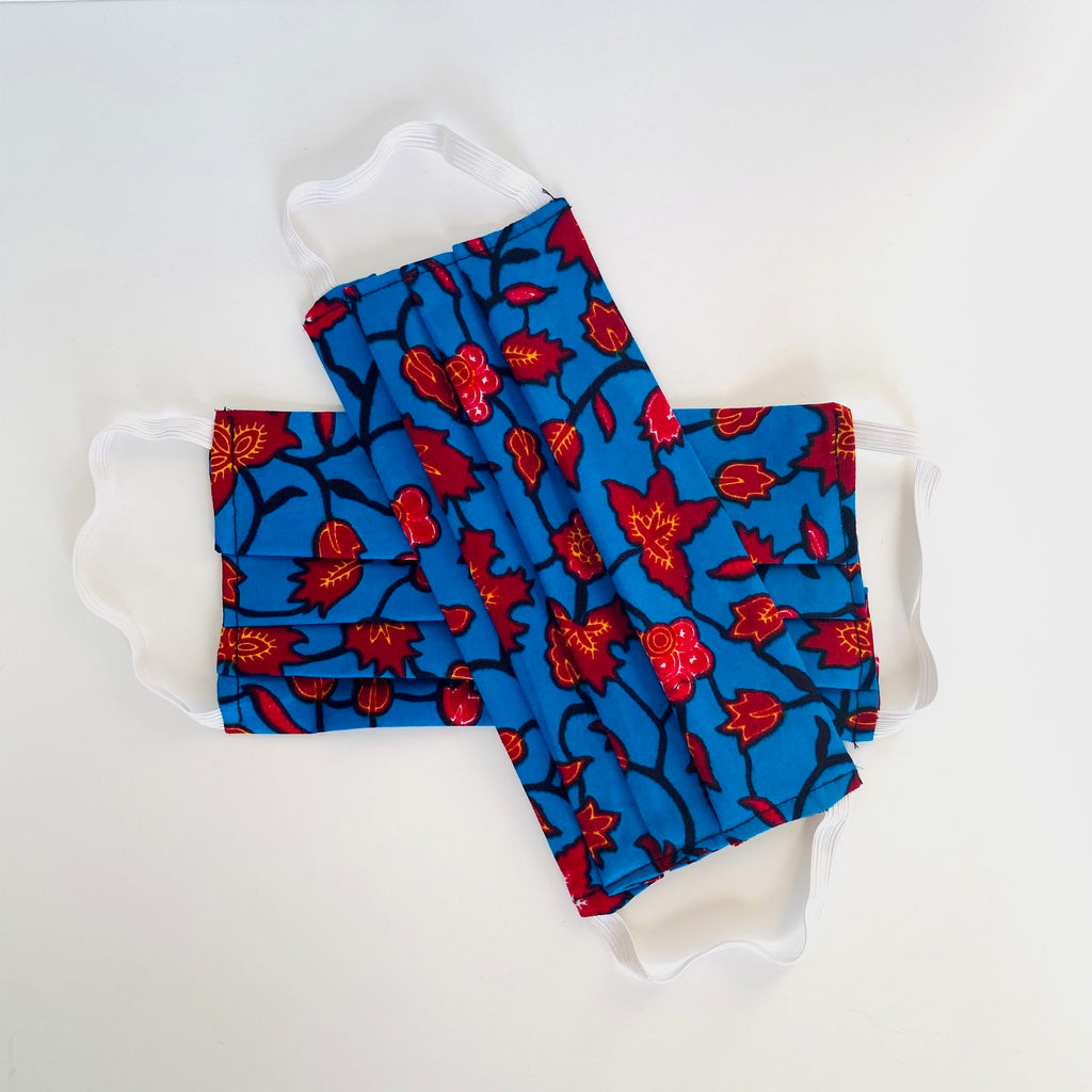 Blue Falls African print face mask