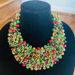 Load image into Gallery viewer, Crocheted Crystal Necklace w/ Earrings
