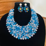 Load image into Gallery viewer, Crocheted Crystal Necklace w/ Earrings

