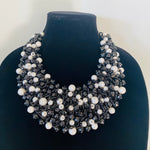 Load image into Gallery viewer, Crocheted Crystal Necklace w/ Earrings
