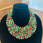 Load image into Gallery viewer, Crocheted Crystal Necklace w/ Earrings
